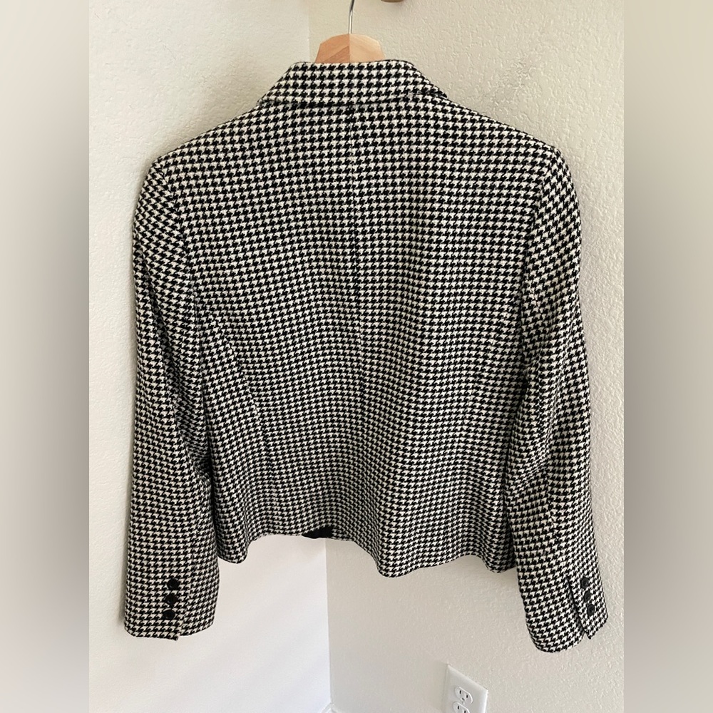 Talbots Black White Houndstooth Checked Wool Jack… - image 6